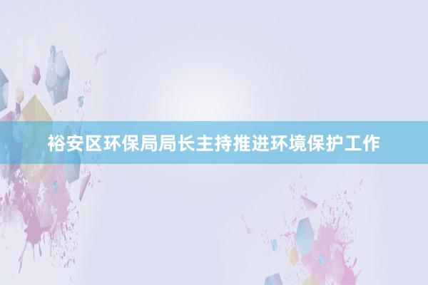 裕安区环保局局长主持推进环境保护工作